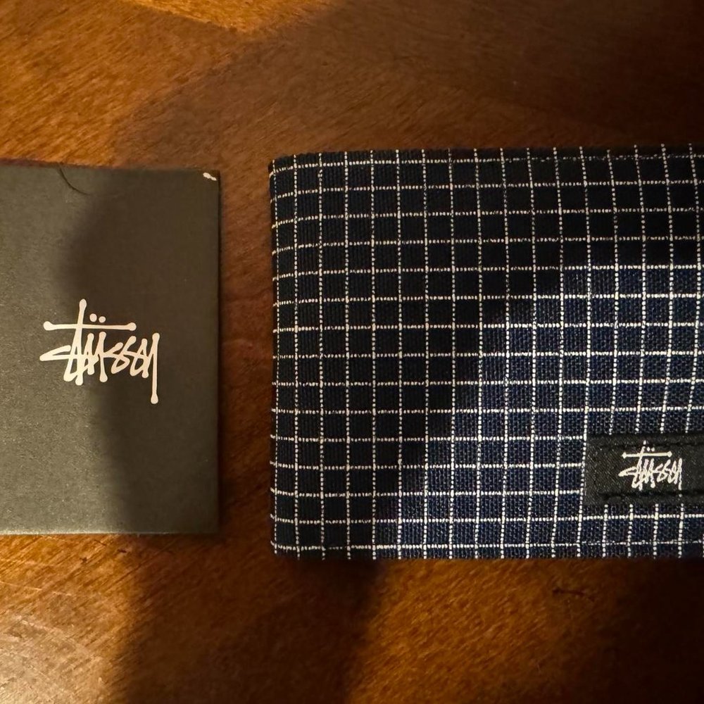 Blue Grid Stussy Wallet